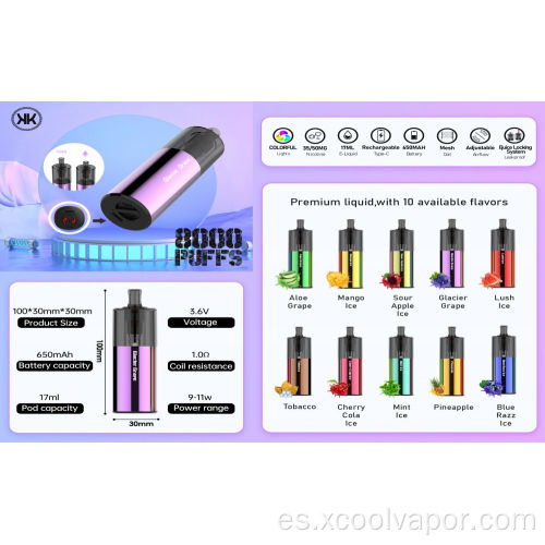 XCOOLVAPOR 8000 Puffs Melbourne NZ Cena Lady Puffbar